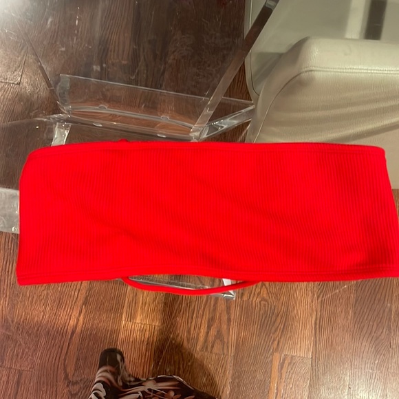 Zaful small red Bandoo string bikini top - Picture 1 of 2